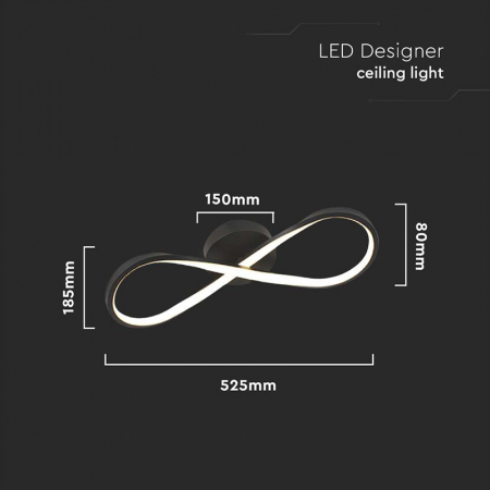 CANDELABRU APLICA LED 24W 3000K 52.5X18.5CM - NEGRU [3]