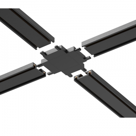 Accesorii Magnetice - Conector Sina Magnetica Led , Dimensiuni 46x46x6 mm Imbinare 4 directii , Cruce