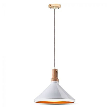 Iluminat Led - CORP SUSPENDAT PENTRU ILUMINAT MAX 60W IP20 LEMN - ALB