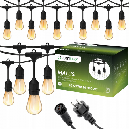 Ghirlande HoReCa - Ghirlanda Led Profesionala 10M cu 10 Becuri Led incluse E27, IP65 , lumina calda