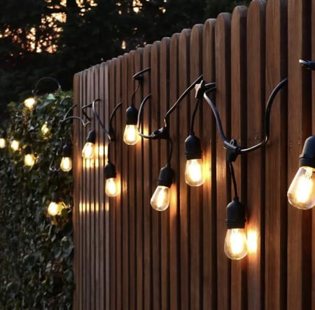 Ghirlanda luminoasa cu pendul 50 metri cu 50 becuri led S14 conectabila E27 lumina calda 2700k de exterior/interior [3]