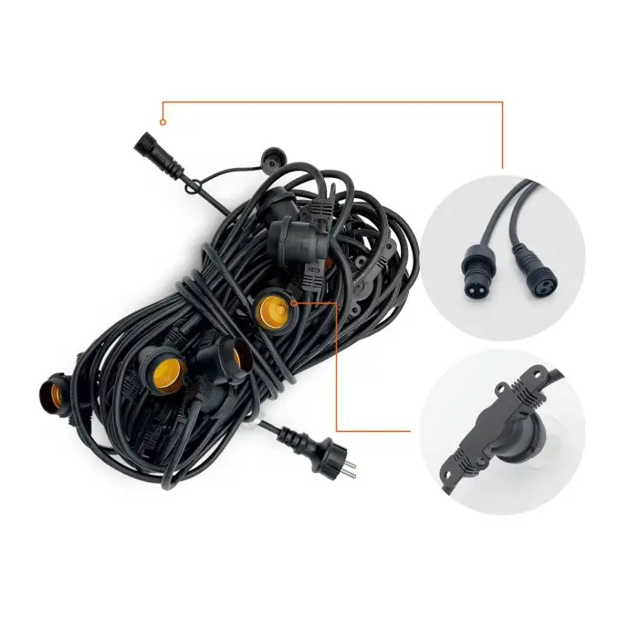 Ghirlanda Luminoasa Led 40 metri cu 80 becuri , 220V , 2700K , IP65 , E27 , becuri incluse [8]