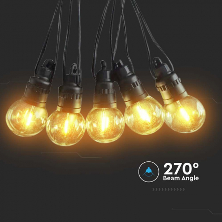 GHIRLANDA SOLARA LUMINOASA LED 12 m x 10 becuri led 0.5 w , lumina calda 3000k [2]