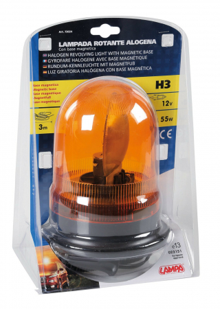 Girofar auto galben cu magnet, cu bec halogen H3 12V [1]
