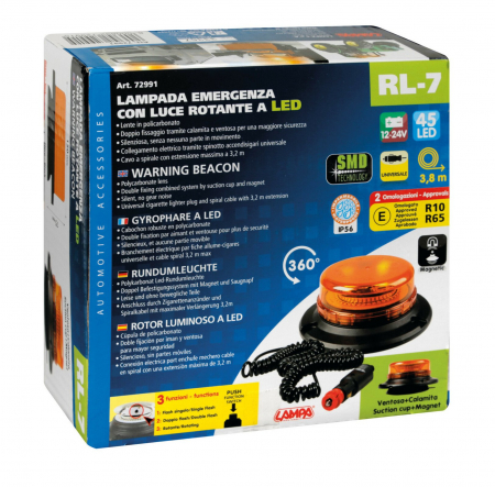 Girofar auto stroboscopic galben LED 12/24V RL-7 [2]