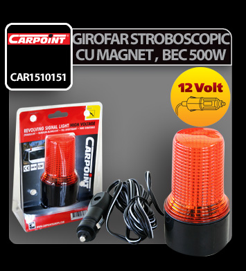 Girofar auto stroboscopic mic galben cu magnet, 500W 12V [1]