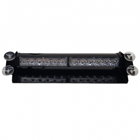 Girofar stroboscopic 2x6LED cu ventuze pentru parbriz interior 12/24V - Galben [1]