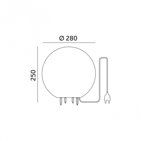 Glob Luminos Pentru Gradina , E27 max. 1x40W , Ø30 cm, pentru exterior IP65,230V [14]