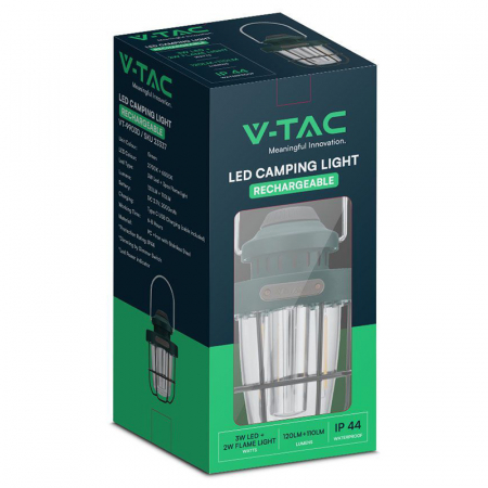 Lampa camping 3W + 5W EFECT flacara cu incarcare USB TIP C [2]