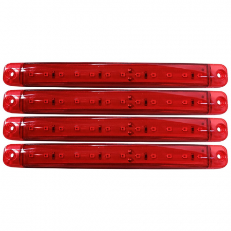 Auto - Lampa gabarit cu 12 LED-uri 12/24V set 4buc - Rosu