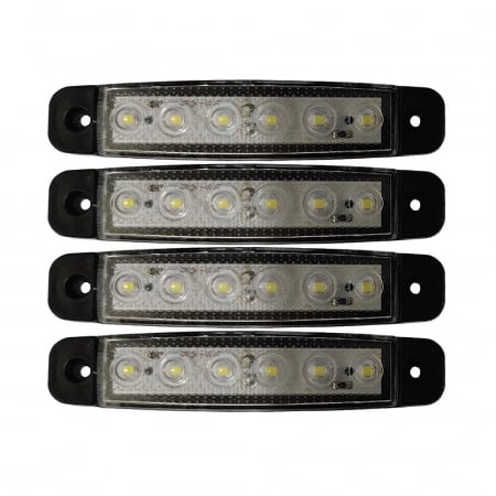 Auto - Lampa gabarit cu 6 LED-uri 12/24V set 4buc - Alb