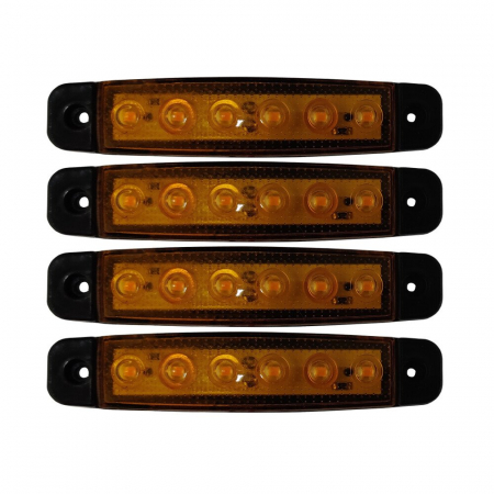 Auto - Lampa gabarit cu 6 LED-uri 12/24V set 4buc - Galben