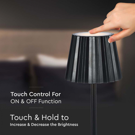 LAMPA LED CU TOUCH REINCARCABILA  1.5W 3IN1 CU ACUMULATOR - NEGRU [5]