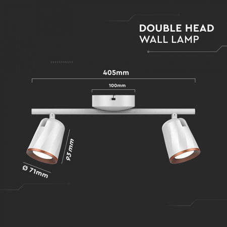 LAMPA LED MONTAJ PERETE 2X6W 4000K ALB NEUTRU - ALB [2]