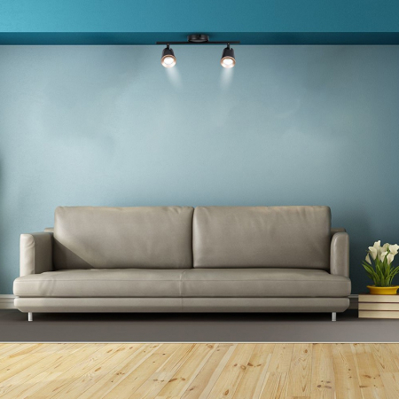 Iluminat Led - LAMPA LED MONTAJ PERETE 2X6W 4000K ALB NEUTRU - NEGRU