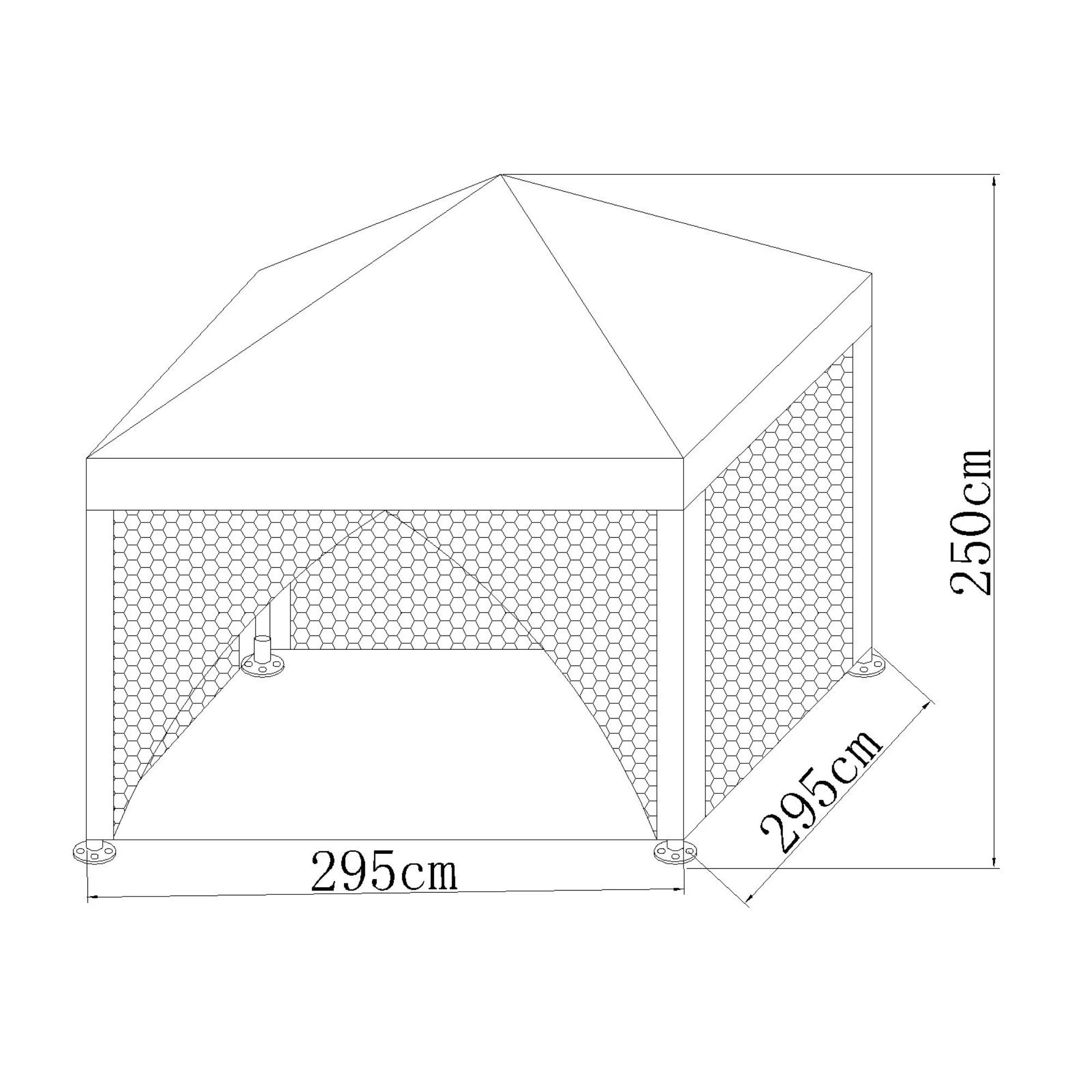 Pavilion de gradina verde cu plasa pentru tantari intr-o curte [3]