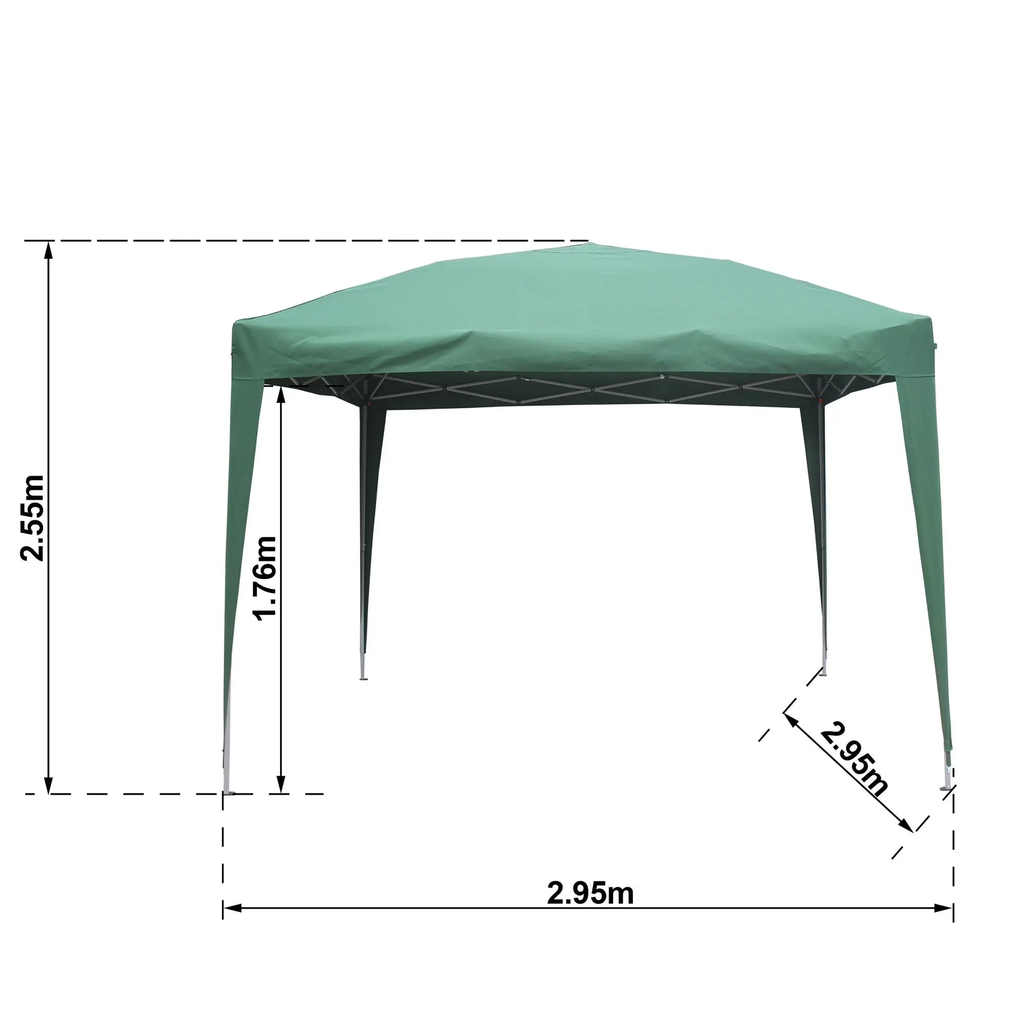 Pavilion gradina , otel/poliester, 295 x 295 cm, H 255 cm, verde [2]
