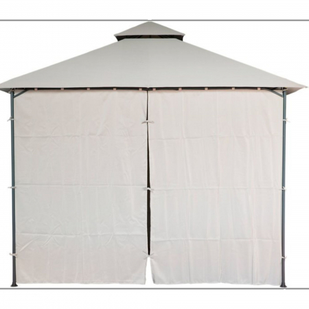 Pavilion gradina , otel/poliester, 298 x 298 cm, H 280 cm, bej , cu perdele retractabile [6]