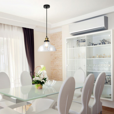 Iluminat Led - PENDUL TAVAN SOCLU E27 24.5X23X110CM STICLA