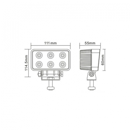 Proiector cu LED din metal dreptunghiular 18W 12/24V [1]