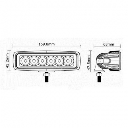 Proiector cu LED din metal dreptunghiular 6x3W 12/24V [1]