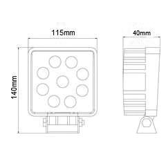 Proiector cu LED din metal patrat 27W 10/30V [1]