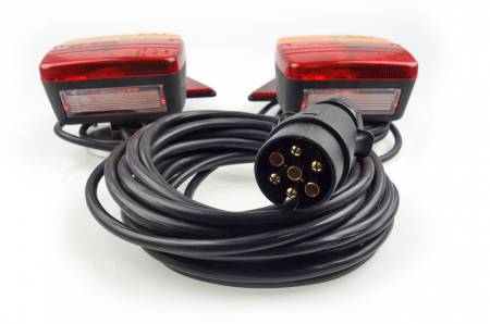Set lampi stop cu magnet si cablu 7,5m 12V cu catadioptri triunghiulari, 2buc [1]