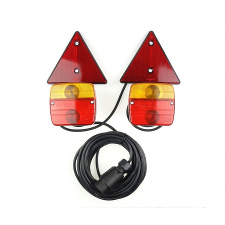 Auto - Set lampi stop cu magnet si cablu 7,5m 12V cu catadioptri triunghiulari, 2buc