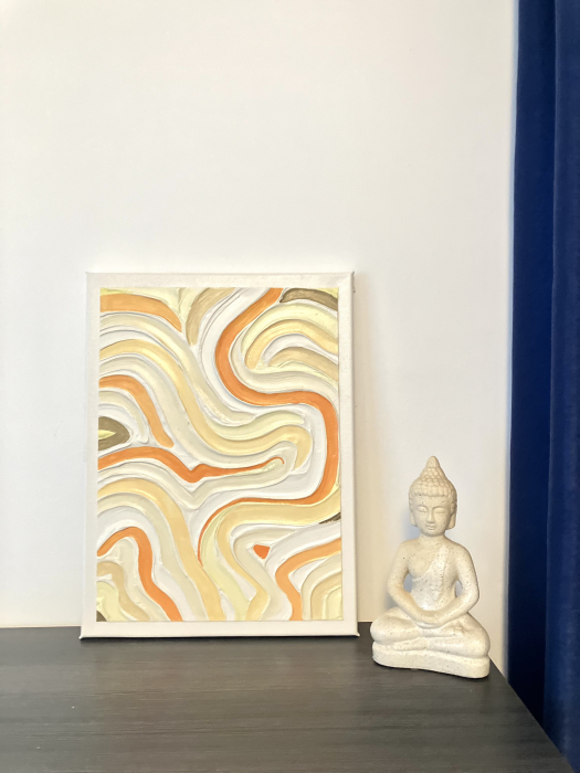 "MEANDRE PORTOCALII" - Tablou unicat cu pasta texturata [1]