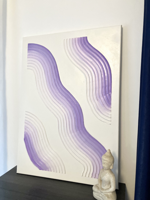 "VALURI IN LAVANDA" - Tablou unicat cu pasta texturata [2]