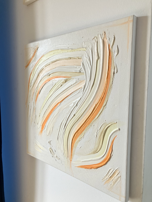 "ORANGE DIAFAN" - Set tablouri unicat cu pasta texturata [5]