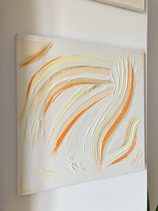 "ORANGE DIAFAN" - Set tablouri unicat cu pasta texturata [6]