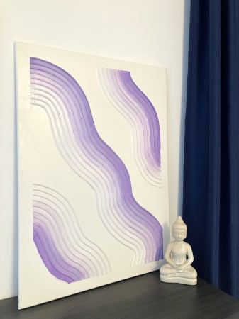 Toate Tablourile - "VALURI IN LAVANDA" - Tablou unicat cu pasta texturata