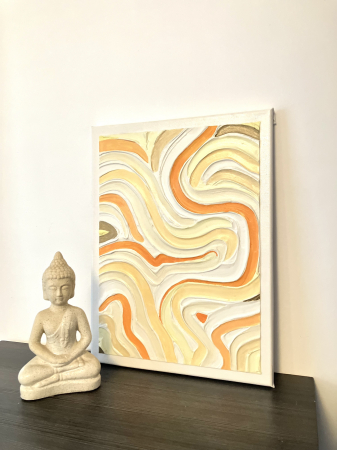 "MEANDRE PORTOCALII" - Tablou unicat cu pasta texturata [2]