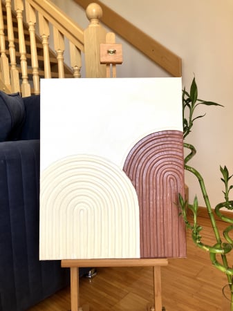 Toate Tablourile - "IMPREUNA MEREU" - Tablou unicat cu pasta texturata