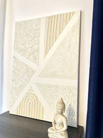 Doar Texturate - "SIMFONIA PASTELURILOR" - Tablou unicat cu pasta texturata