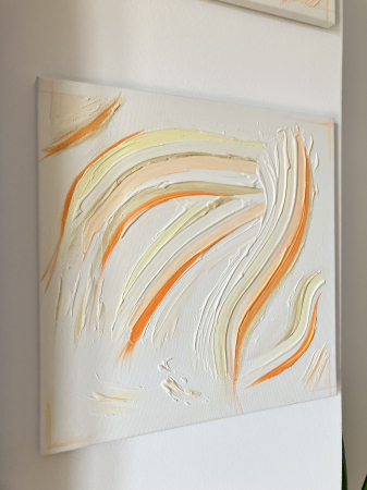 "ORANGE DIAFAN" - Set tablouri unicat cu pasta texturata [5]