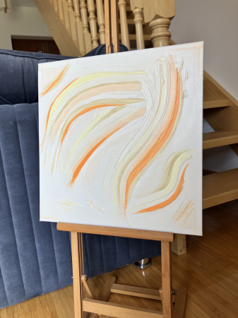 "ORANGE DIAFAN" - Set tablouri unicat cu pasta texturata [1]