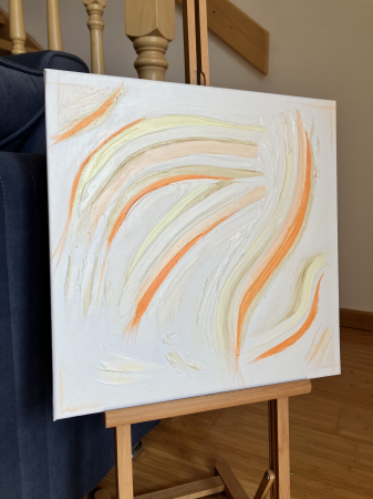 "ORANGE DIAFAN" - Set tablouri unicat cu pasta texturata [2]