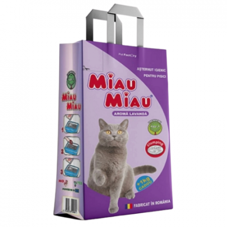 Pisici - Asternut igienic, Miau Miau, Lavanda, 3kg