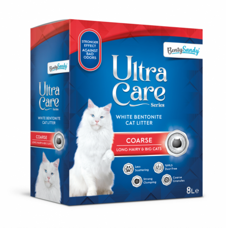 Igienă - Asternut Igienic Ultra Care Coarse Pisici Par lung si Pisici Mari, 8L
