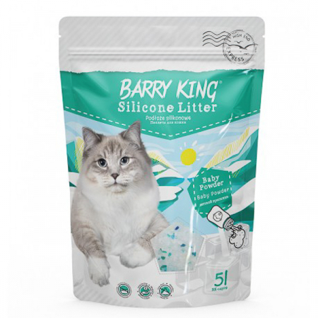 Pisici - Asternut pisici, Barry King, Silicon, 5 l, Alb/Verde