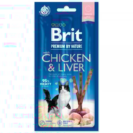 Recompense - BRIT Premium by Nature Betisoare de pisica cu pui si ficat 3 buc
