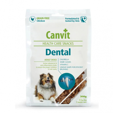 Recompense - Delicatese Canvit Dental pentru caini adulti- pentru preventia afectiunilor dentare x 200 g
