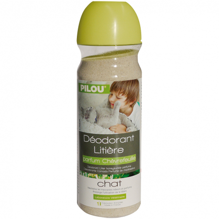Pisici - Deordorant pentru litiera Pilou, Caprifoi, 750 g