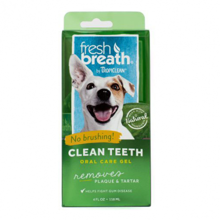 Igienă dentară - Gel dentar pentru caini Tropiclean Fresh Breath, fara periaj, 118ml