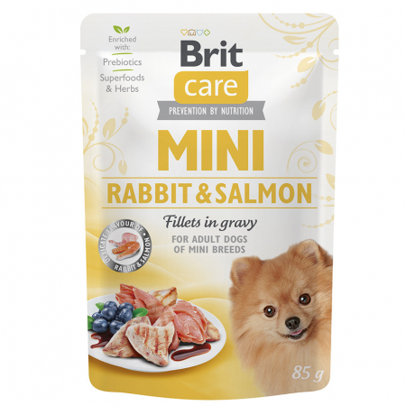 Recompense - Hrana umeda caini talie mica Brit Care, Somon/iepure, 85g
