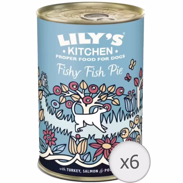 Hrană umedă - Hrana umeda pentru caini Lily's Kitchen Fishy Fish Pie With Turkey, Salmon & Potatoes, 6 x 400g