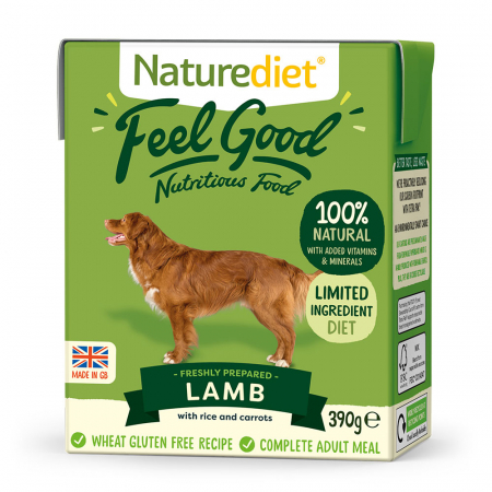 Hrană umedă - Hrana umeda pentru caini Naturediet Feel Good - Miel, orez si cartofi 390 g