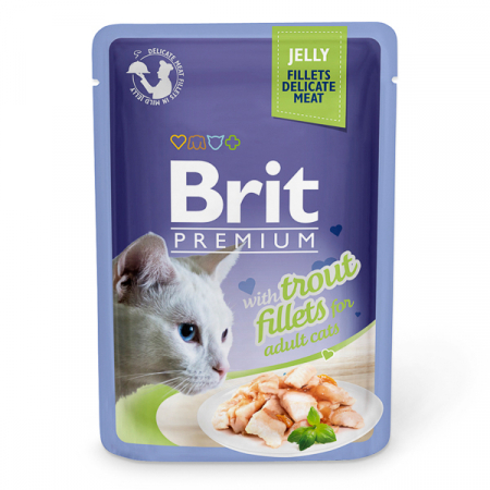 Hrana umeda pentru pisici Brit Premium Delicate, Pastrav in Aspic, 24x85g [1]